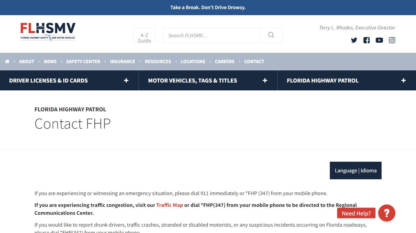Contact FHP - Florida Highway Safety and Motor Vehicles